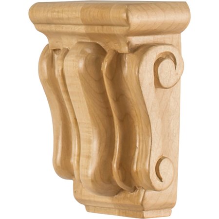 HARDWARE RESOURCES 3" Wx1-1/2"Dx4-1/4"H Maple Mini Scrolled Corbel CORMI-MP